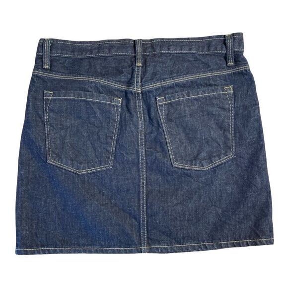 J.Crew Crinkle Effect Blue Denim Jean Mini Skirt Size S - Picture 2 of 7